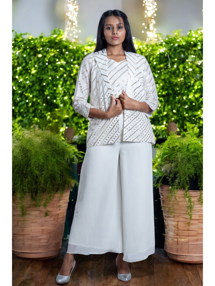 Chanderi Embroidered Top, chanderi top for women, crop top, white top, partywear top, Pongal sale, Lohri sale

