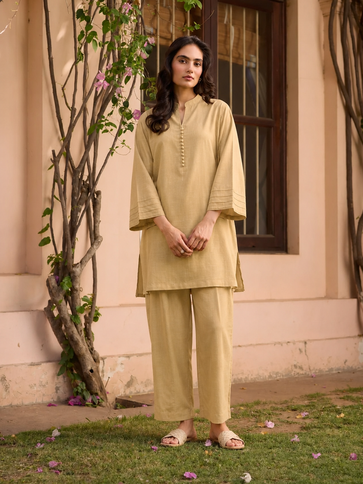 Beige Relaxed Cord Set
