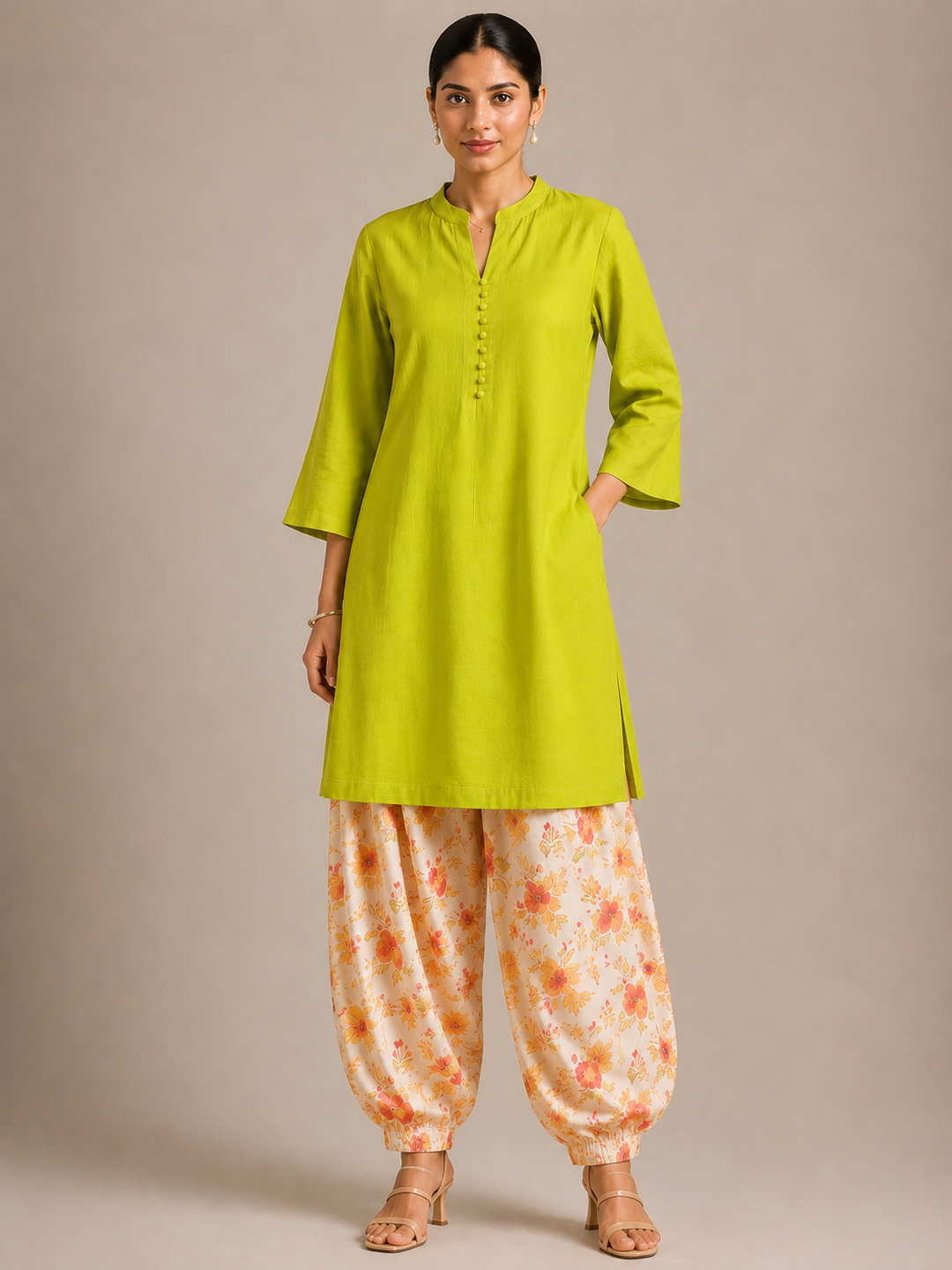 Lime Bloom Floral Co-ord Set