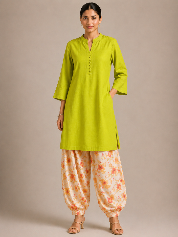Lime Bloom Floral Co-ord Set