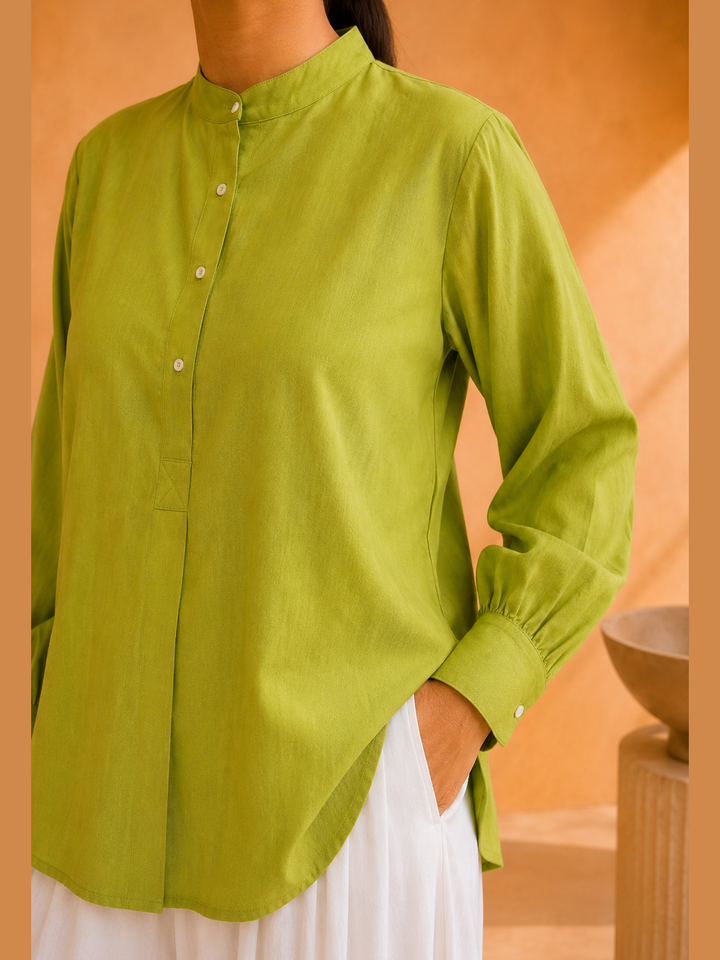 Lime Ease Cotton Viscose Shirt