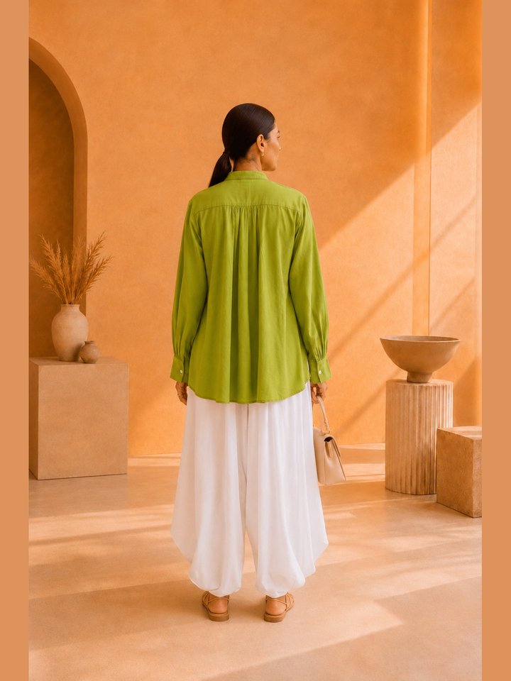 Lime Ease Cotton Viscose Shirt