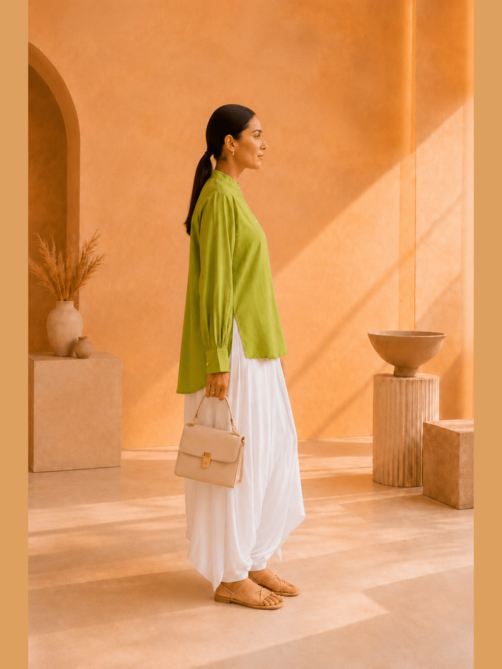 Lime Ease Cotton Viscose Shirt
