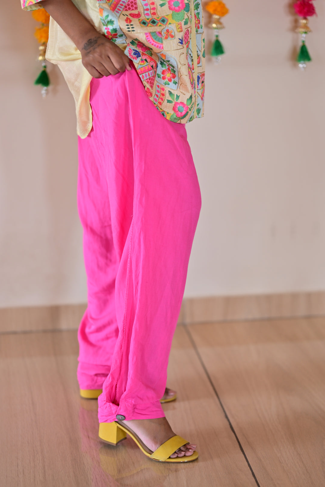 Pink Pant, mulberry silk pant, partywear bottoms