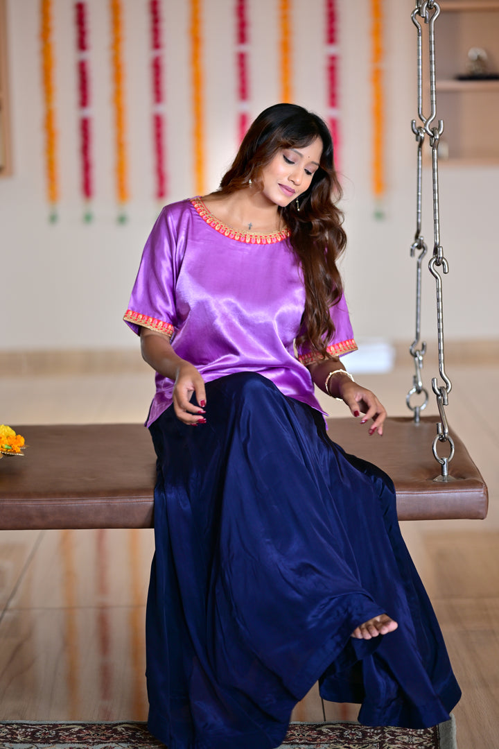 pink blue rajkumari ensemble