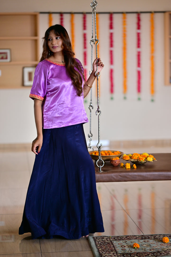 pink blue rajkumari ensemble