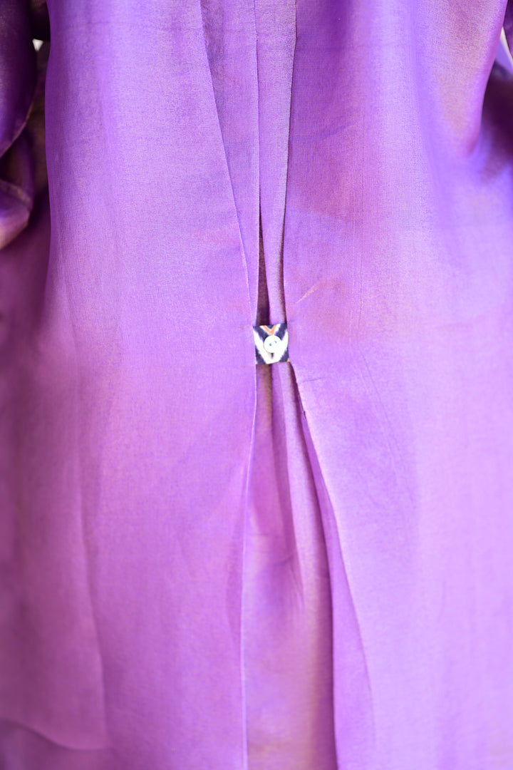 lavender gold tissue silk shirt kurta