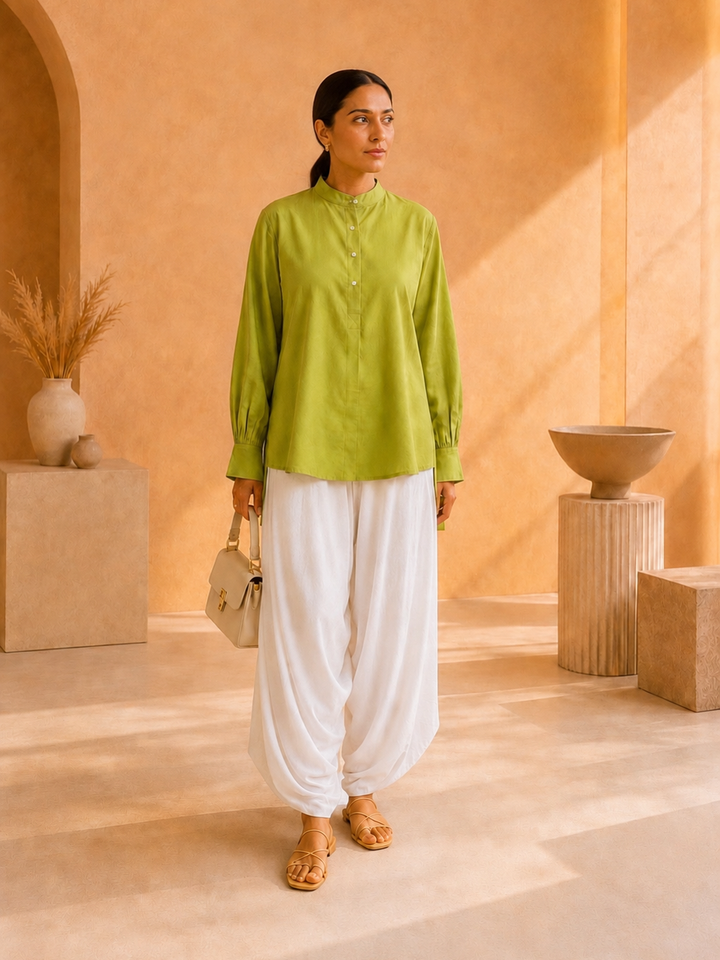 Lime Ease Cotton Viscose Shirt