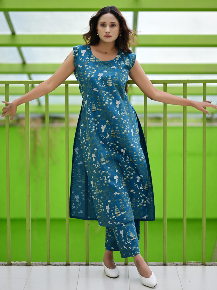 Serene Blue Linen Set, two piece outfits for women, co ord sets women, coord set women, ladies co ord sets, co ord sets women, coords women, coord set for women, co ord, kurta co ord sets, ethnic co ords, ethnic co ord set women, co ord dress set, co ord sets for summer, co ord set women's party, co ord set women ethic, co ord sets women ethnic, Linen co ord set, Blue co cord set