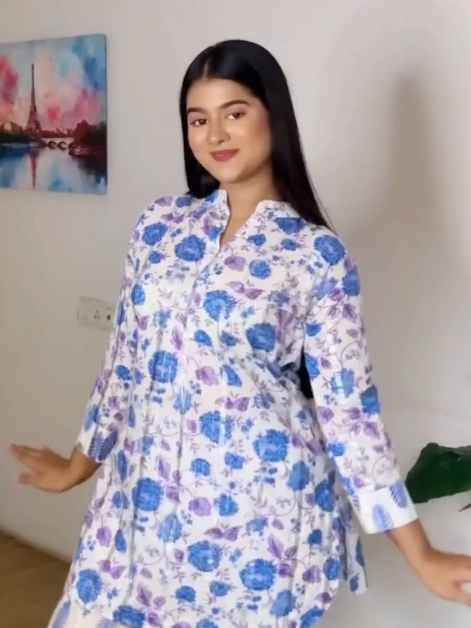 Lurex Pattern A Purple Co-ord Set