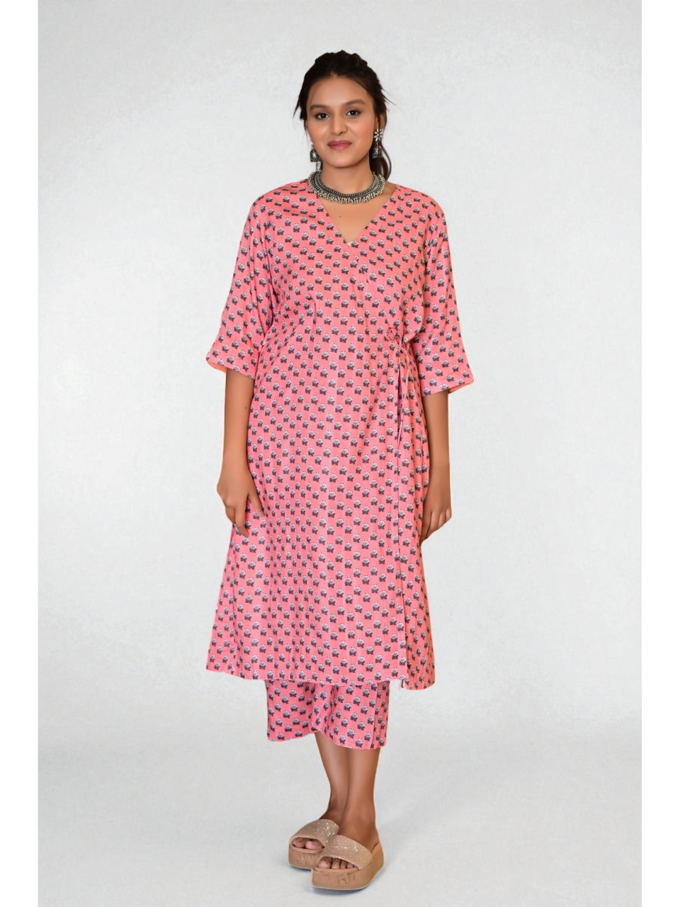 Petal Flow Pink Co-ord Set, pink co-ord set, cotton co-ords