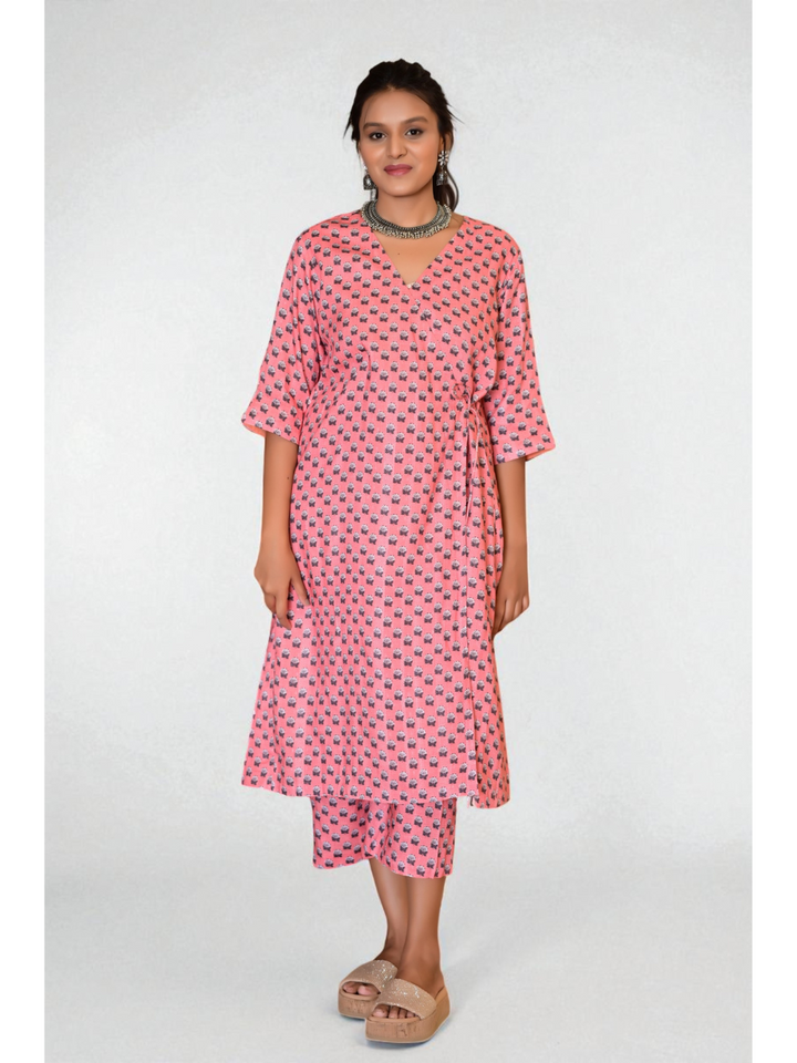 Petal Flow Pink Co-ord Set, pink co-ord set, cotton co-ords