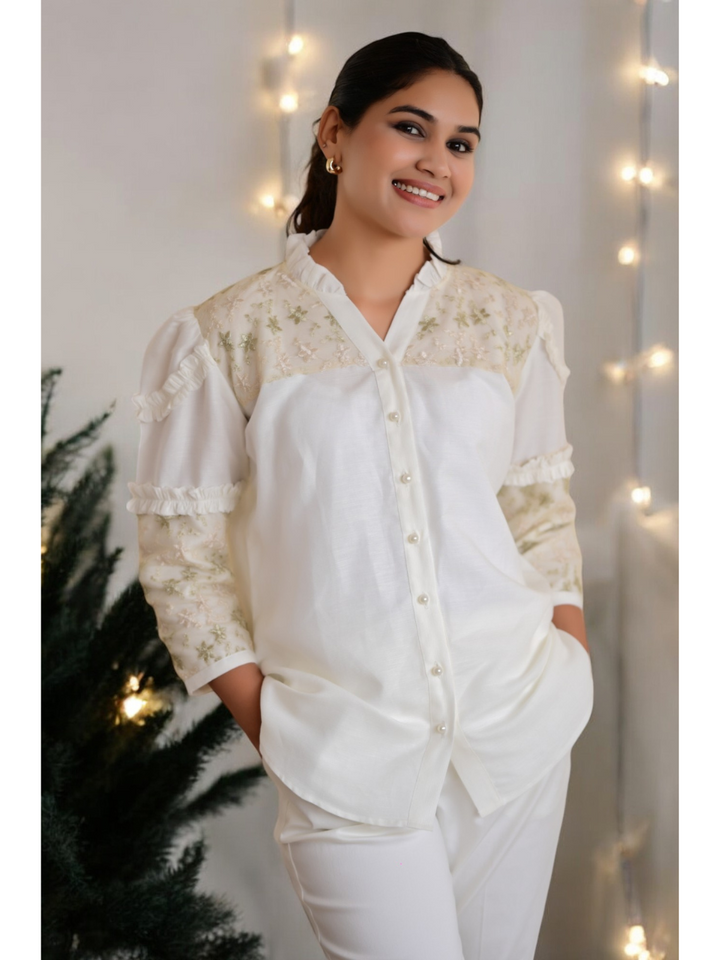 Ivory Gold A Dream Linen Shirt