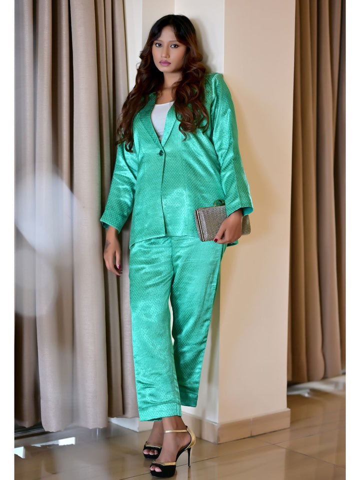 Mashru Silk Blazer Set