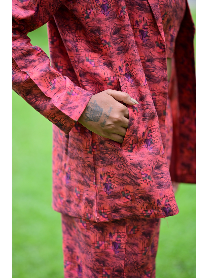 Serene Red Linen Set, three piece outfits for women, co ord sets women, coord set women, ladies co ord sets, co ord sets women, coords women, coord set for women, co ord, crop top co ord sets, ethnic co ords, ethnic co ord set women, co ord dress set, co ord sets for summer, co ord set women's party, co ord set women ethic, co ord sets women ethnic, Linen co ord set, red co cord set, jacket coords set