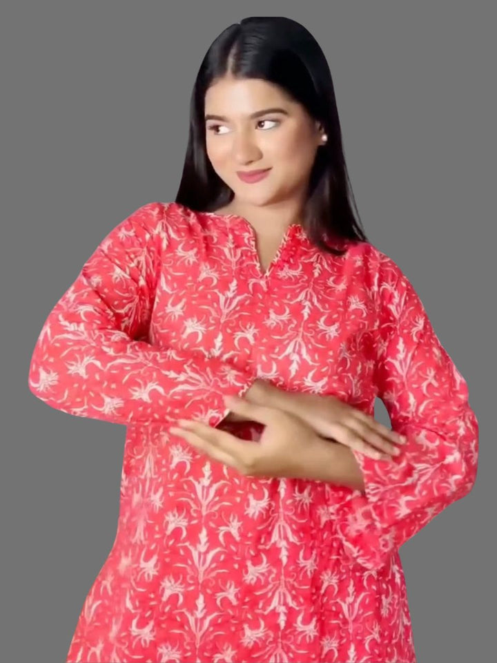 Ethnic Motives A Red Co-ord Set