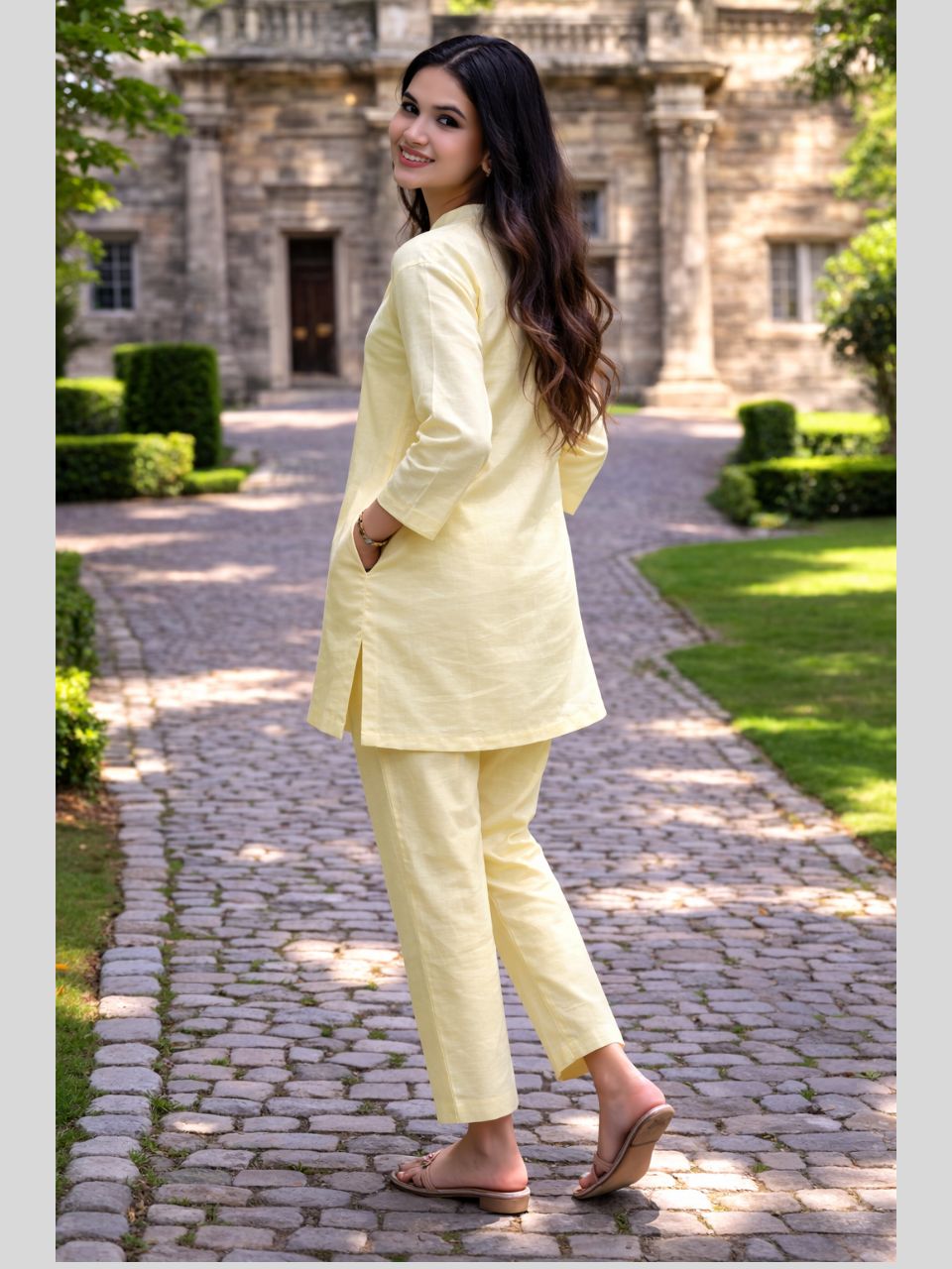 Lemon Yellow A Linen Co-ord Set