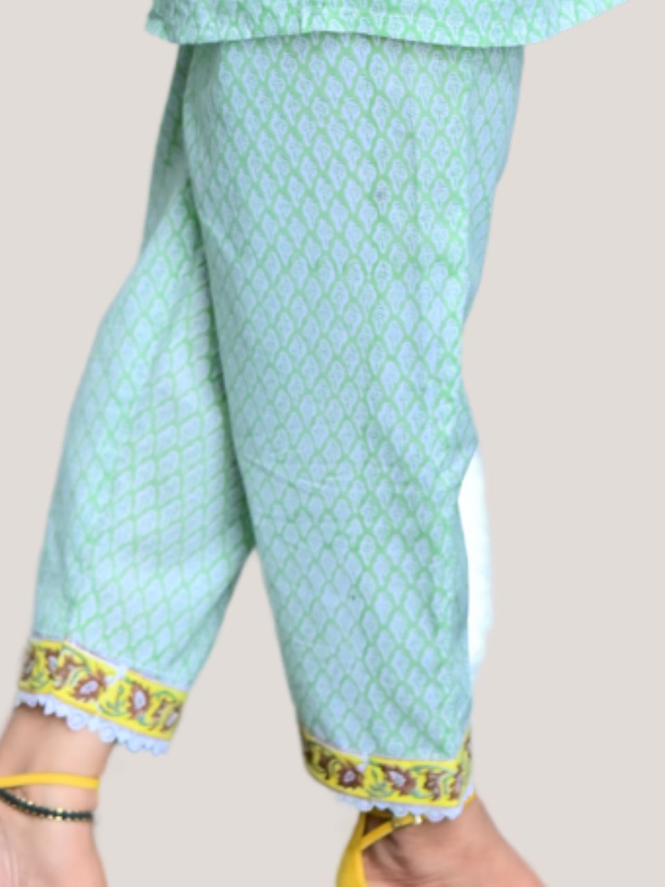 Green Cambric Cotton Bottom Wear, cambric cotton pant, green pajamas