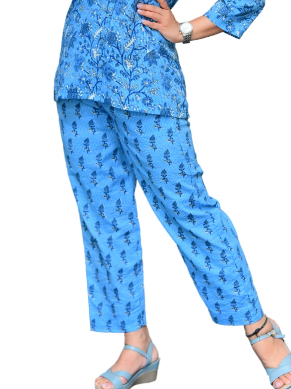 future dusk kantha pant, lounge wear bottoms, blue pants, daily wear pajamas

