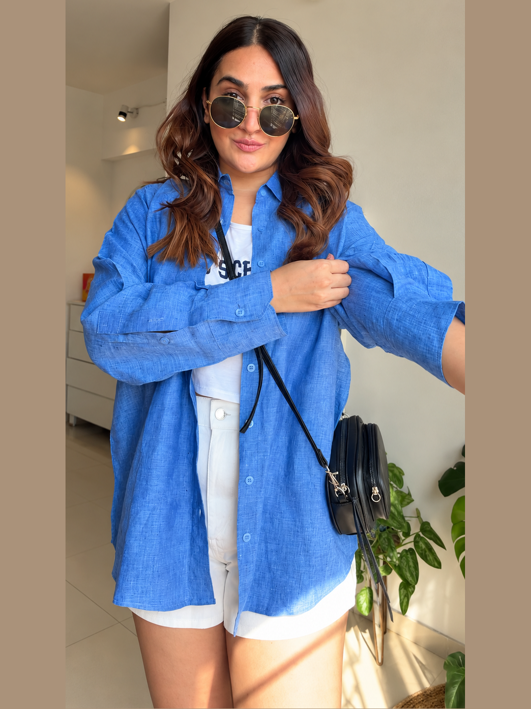 Shop Lush Layers’ Royal Blue Pure Linen Shirt for women. Crafted from breathable 60 lea linen for effortless office and weekend dressing.
Royal Blue Pure Linen Shirt for Women – Lush Layers