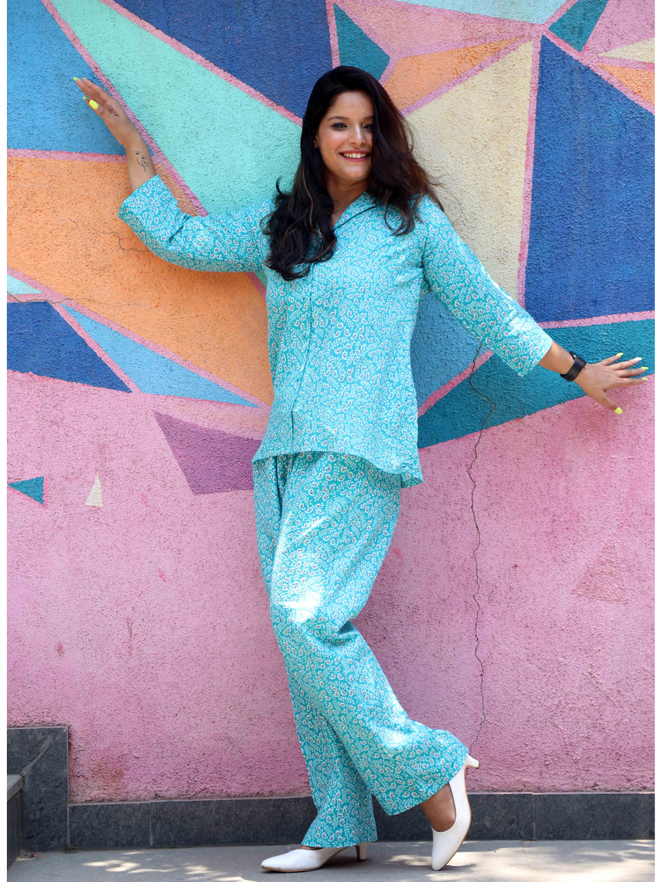 A Petals in blue Co-ord Set
