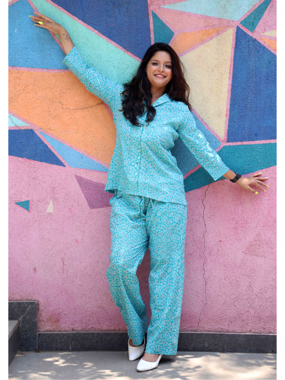 A Petals in blue Co-ord Set