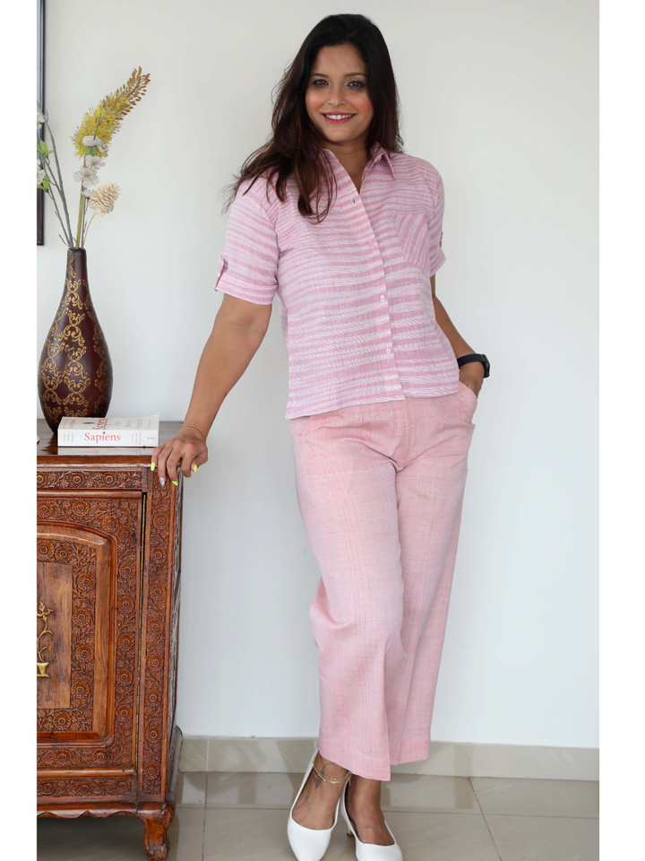 khadi co ord set, pink co cord set,Pongal sale, Lohri sale
