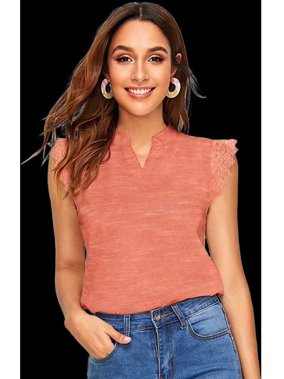Slub Cotton Brick Rust Blouse