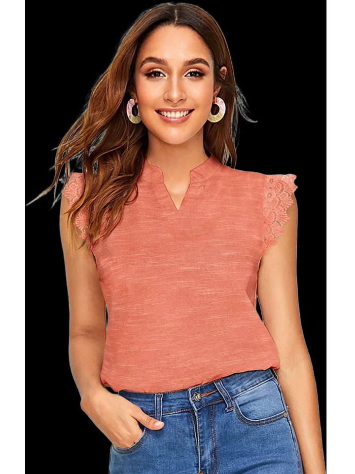 Slub Cotton Brick Rust Blouse