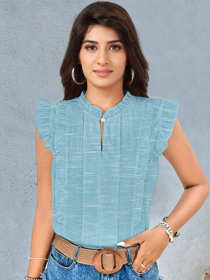 ladies tops, tops for women, women tops, ladies t shirts and tops, womens tops, blue tops women, crop tops for women, down shoulder top, women crop top, women in blue tops, crop top online, crop top, short tops, slub cotton top,  party wear tops on jeans