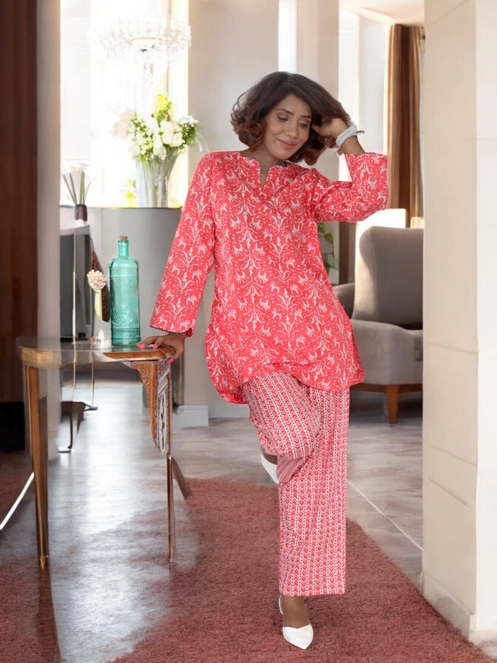 Ethnic Motives A Red Co-ord Set
