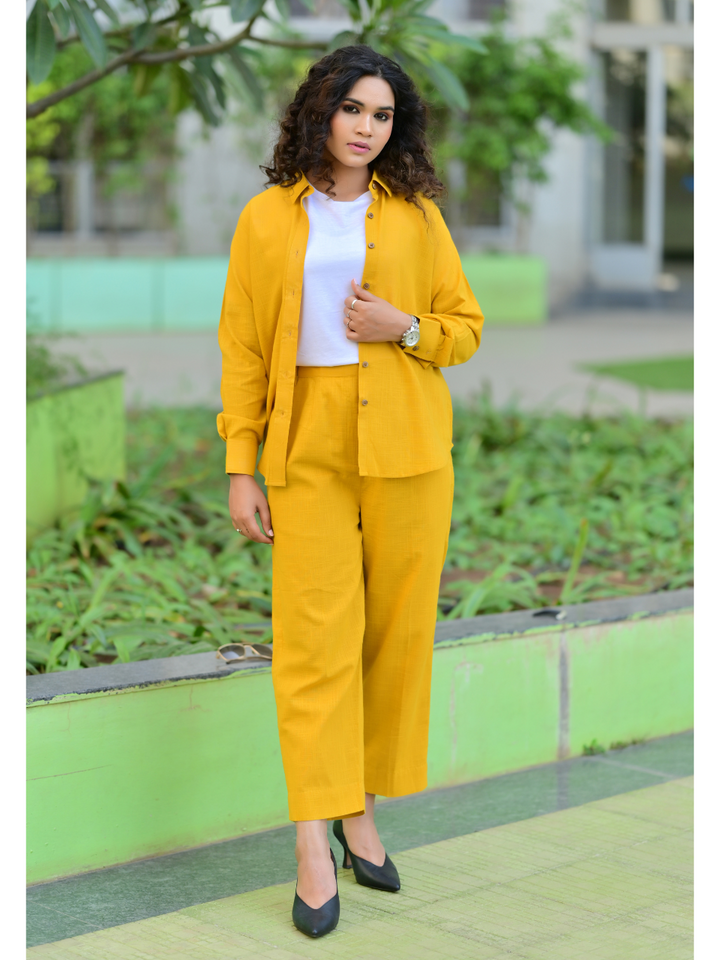 Yellow A Shirt Co-ord Set