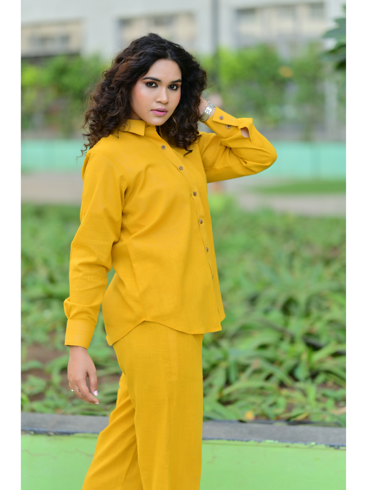 Yellow A Shirt Co-ord Set