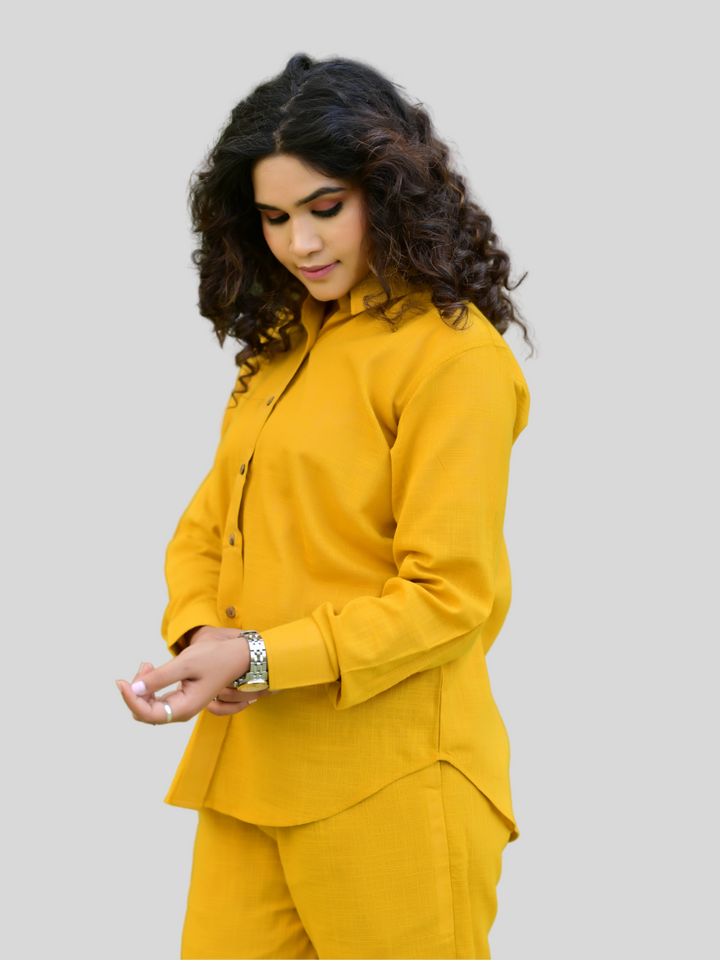 Yellow A Shirt Co-ord Set
