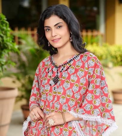 Red Orange Babette Kaftan Set